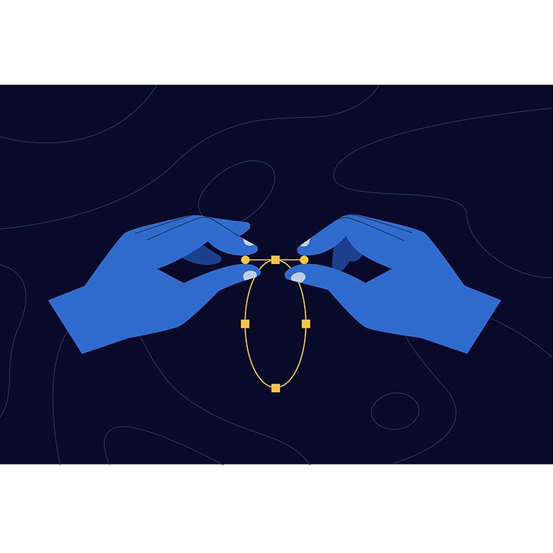 Blue Tie the Bracelet Mural Wallpaper Washable Artistry Bedroom Wall Decor on Black