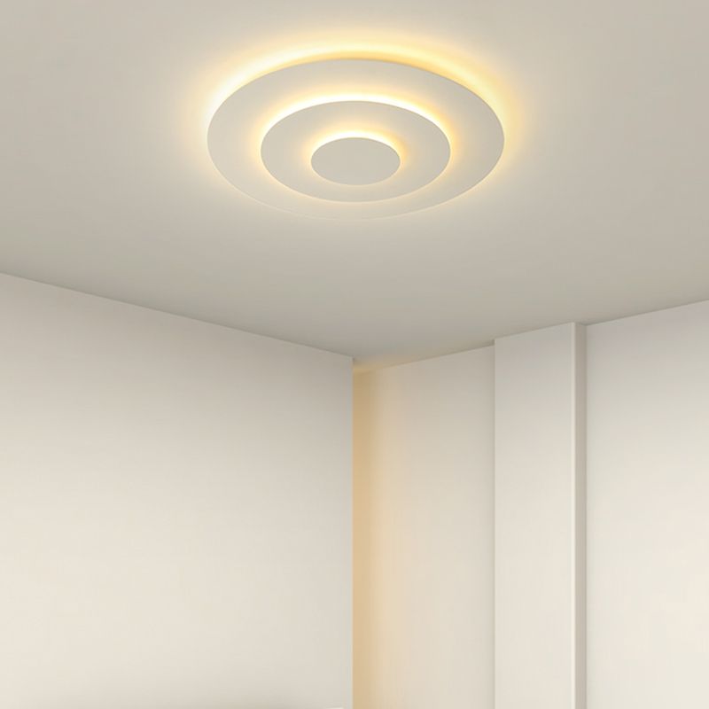 Lacquered Metal LED Flush Mount in Modern Concise Style Acrylic Geometric Ceiling Light in White
