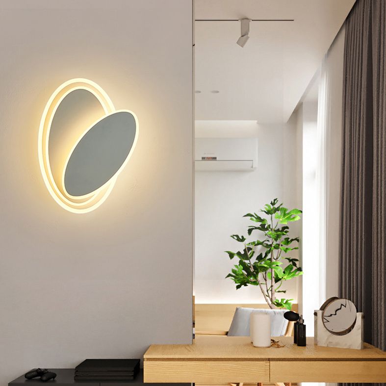 Luz de pared de metal en capas aplanadoras de estilo LED de estilo nórdico para sala de estar para sala de estar