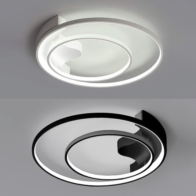 Lusvormige inbouwminimalistische metalen LED-plafondlamp voor slaapkamer
