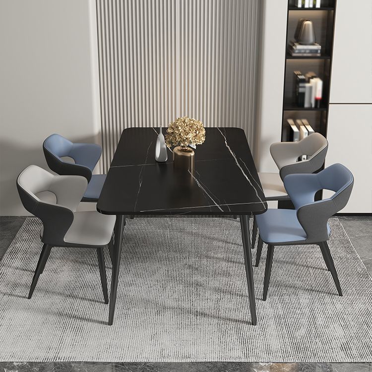 Nordic Metal Dining Chairs with Arm Indoor Open Back Dining Side Chair