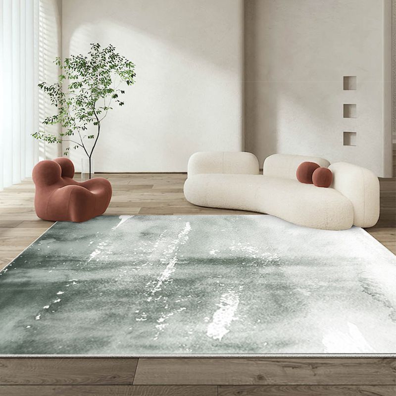 Light Grey Modern Rug Polyester Line Rug Stain Resistant Rug for Living Room