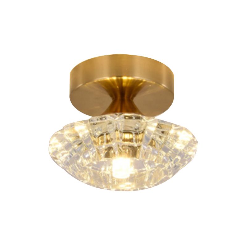 Modern Ceiling Lamp Geometric Flush Mount Light Fixture with Glass Shade for Bedroom