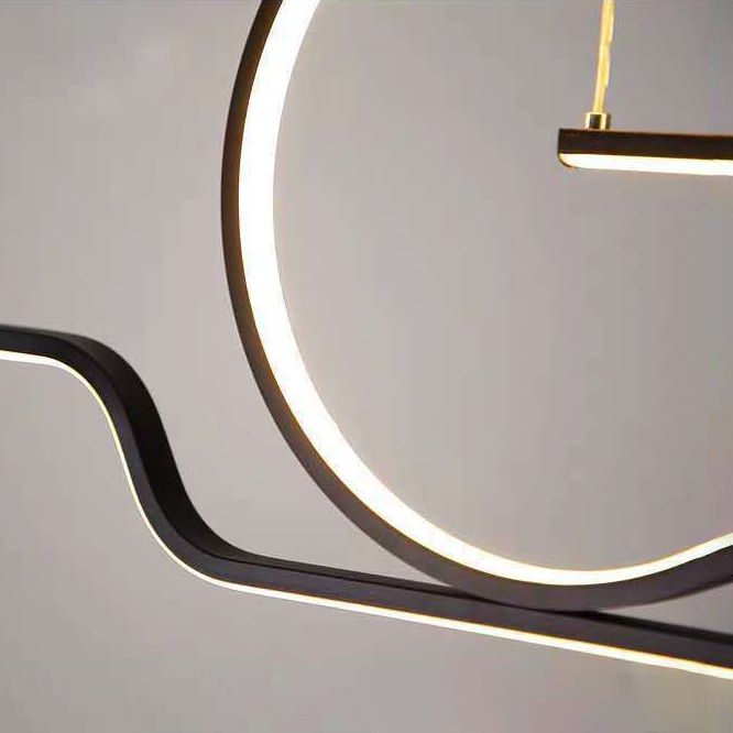 Geometric Island Lighting Modern Metal 3 Light Island Chandelier with Acrylic Shade