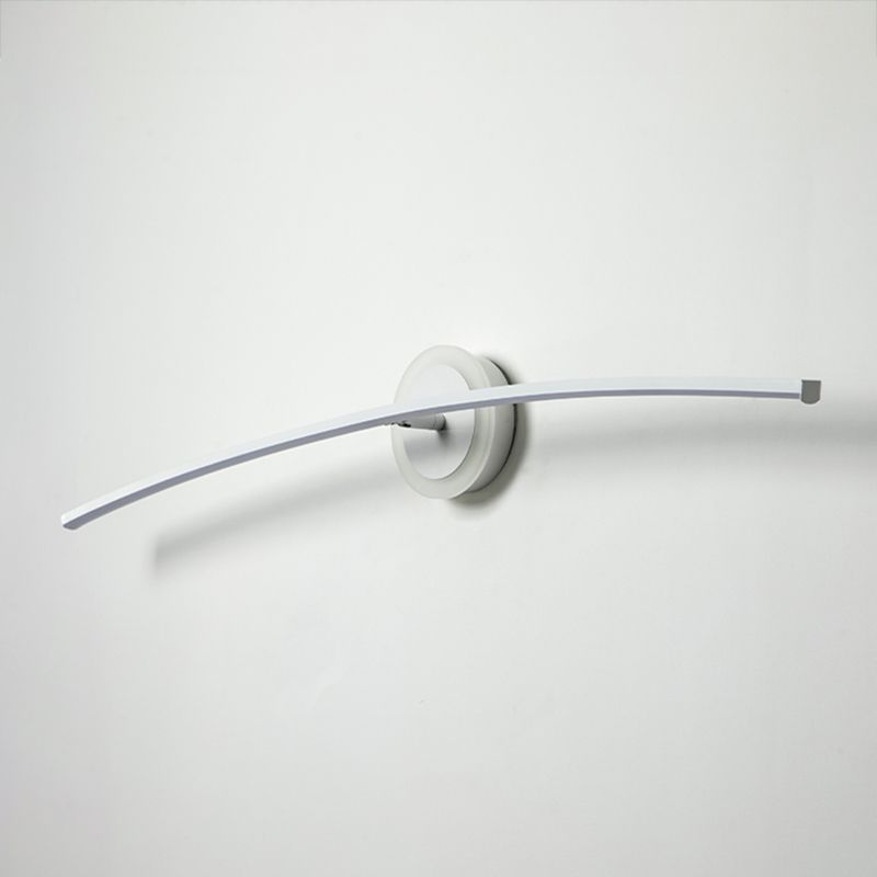 Linear Shade Metal Wall Sconce Modern Style Single Light Wall Mount Light in White