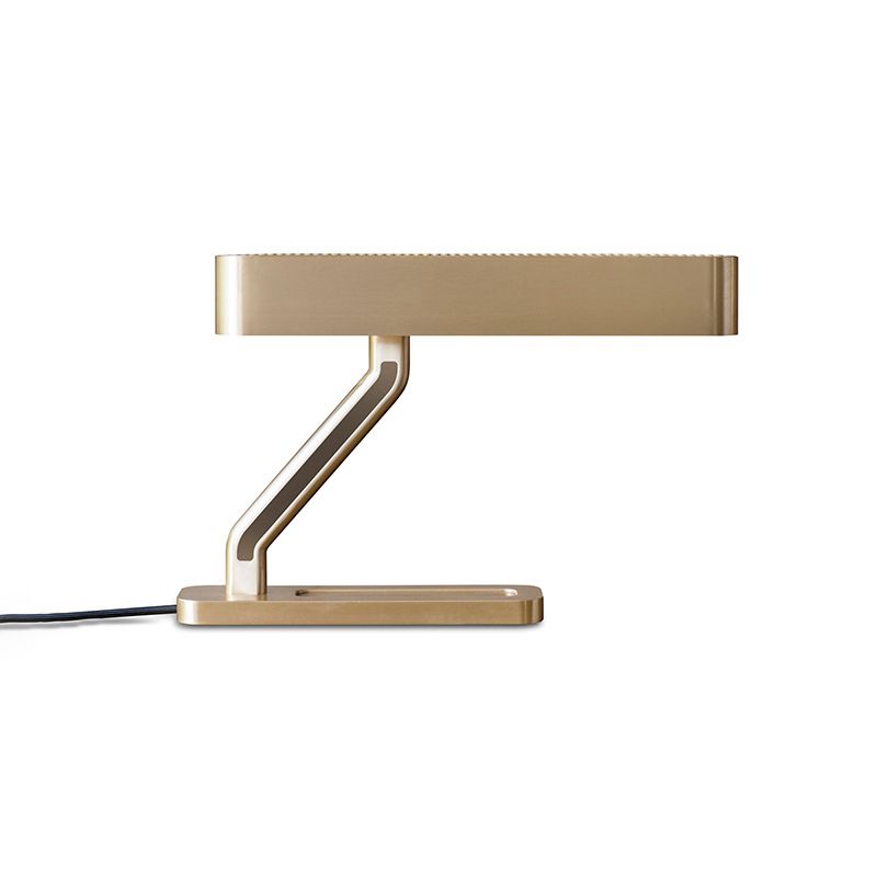 Metal Oval Table Lighting Contemporary LED Night Stand Lamp with Tray Base in Gold