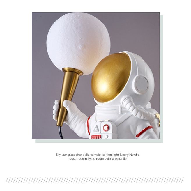 Astronaut Modelado de luces de matriz esféricas Resina creativa 1 luz sonces