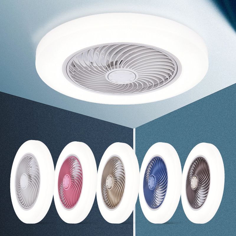 Acrylkreishänge -Lüfterlampe Moderne 20,5 "breit LED Semi Flush Mount Light, 7 Klingen