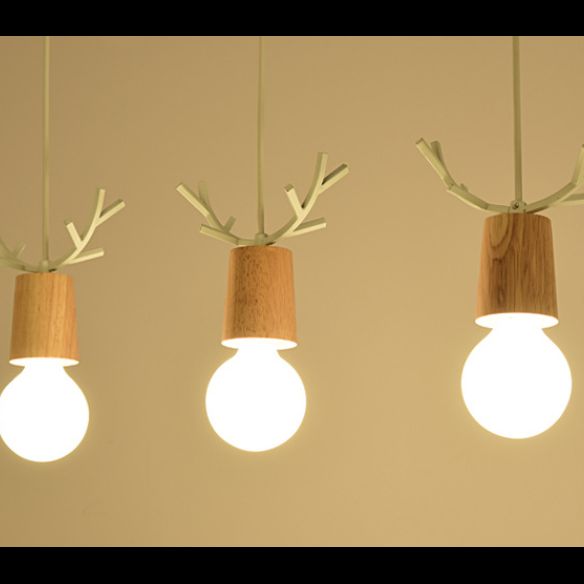 Eetkamer hangend licht licht lampje hangend plafondlicht met geweien houten schaduw