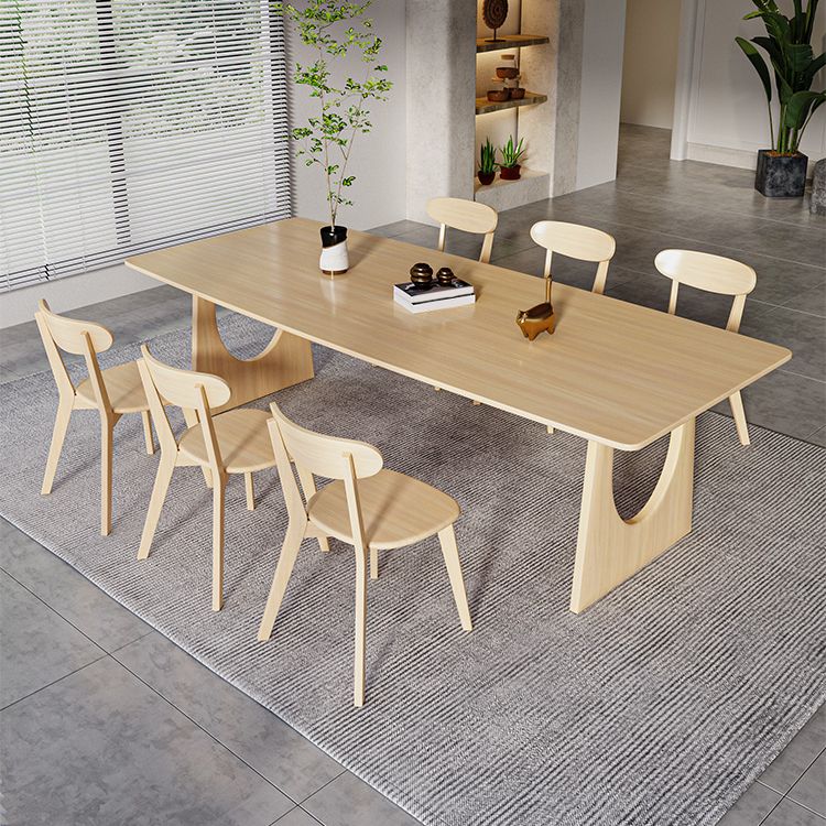 Modern 1/7 Pieces Dining Set Rectangle Pine Wood Dining Table for Dining Room