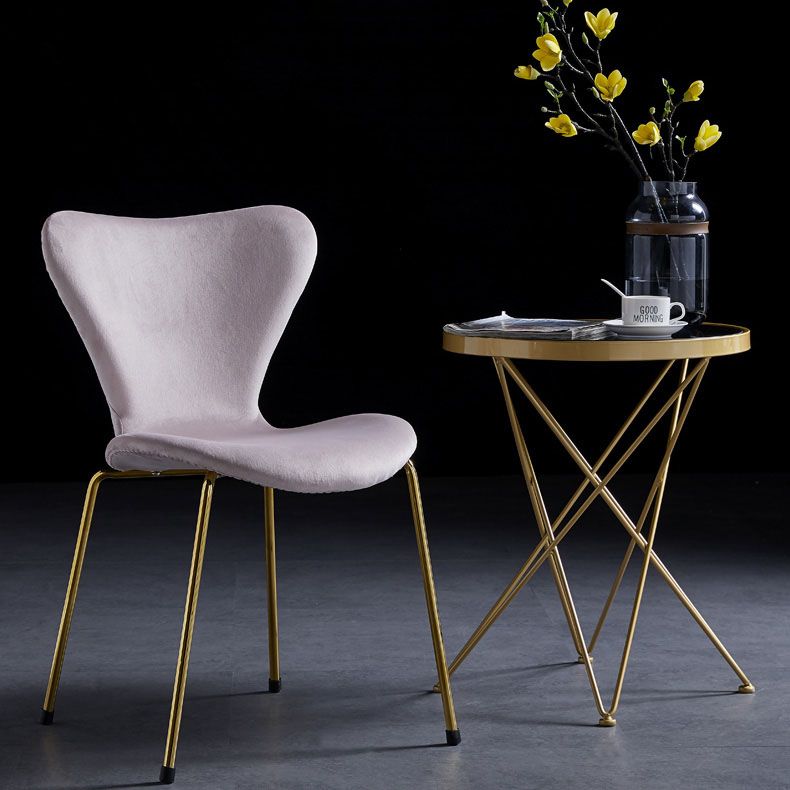 Home Wingback Dining Armless Chairs Indoor Dining Side Chairs with Metal Legs
