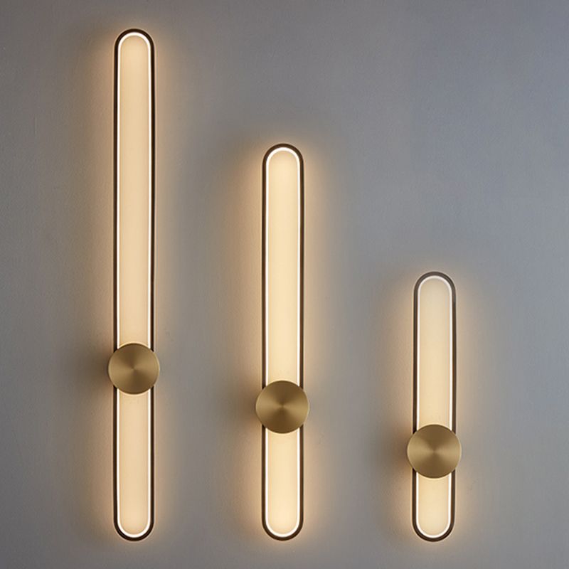 Metal Linear Shape Wall Light Modern Style 1-Light Wall Mount Light Fixture