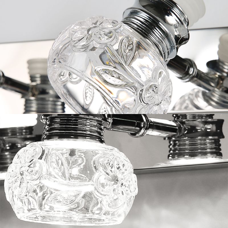 Round Bathroom Wall Lighting Fixture Crystal Minimalist Wall Mounted Lighting in Clear