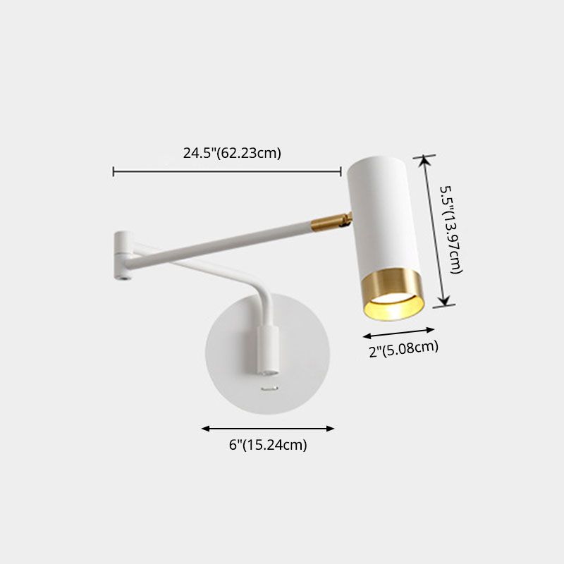 Aluminum Minimalism Wall Light Sconces Swing Arm Wall Mounted Light for Bedroom