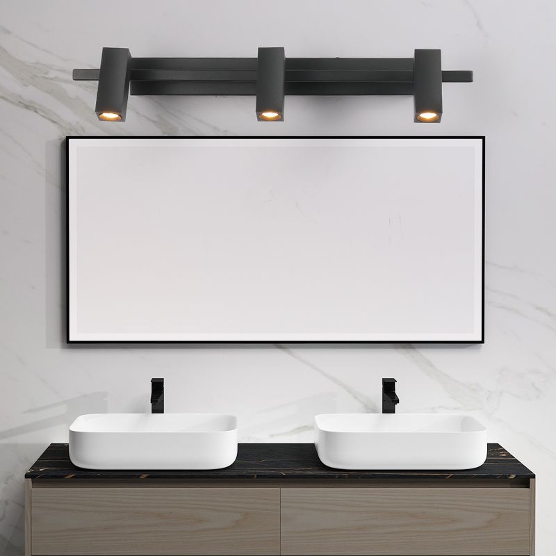 Frosted Black Angle Adjustable Vanity Light Nordic Style Minimalism Aluminum Make-up Mirror Lamp for Bathroom Vanity