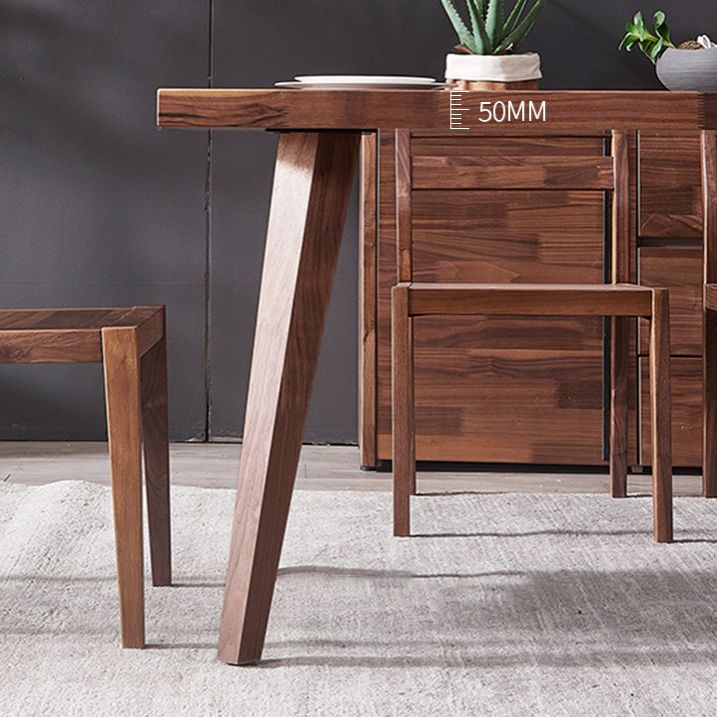 Traditional Style Solid Wood Dining Room Set with Walnut Table and 4 Legs Base