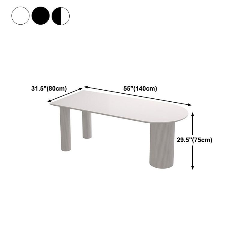 Contemporary Dining Table Stone Top Dining Table with 3 Legs