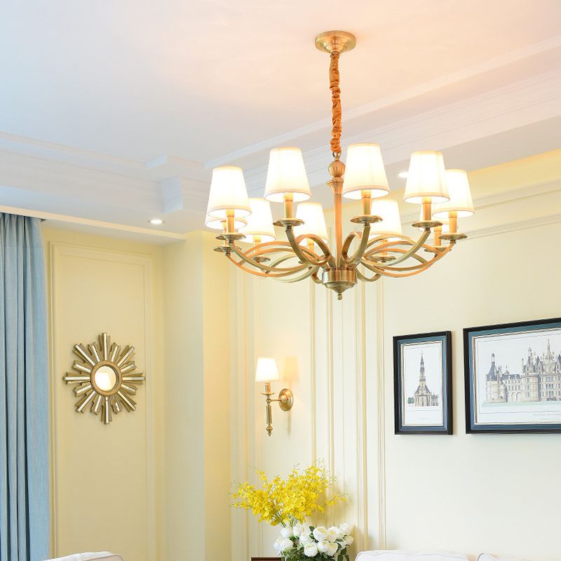 Plafond traditionnel pendentif en tissu de cône de lumière