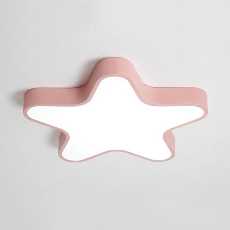 Star Macaron LED Ceiling Light in Modern Singularity Wrought Iron Flush Mount with Acrylic Shade