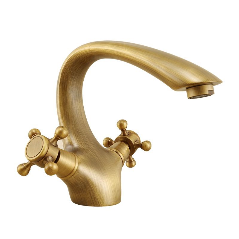 Glam Vessel Faucet 1 Hole Bathroom Faucet with 2 Cross Handles