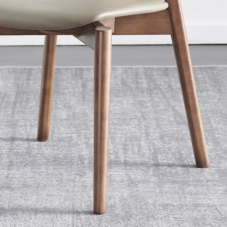 Chaises d'appoint de salle à manger de style scandinave Chaises sans accoudoirs à dossier ouvert en bois (Ensemble de 2)