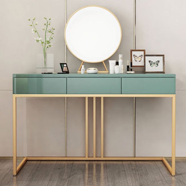 Glam 29.52" Height Green Wood Vanity Makeup Vanity with Drawers