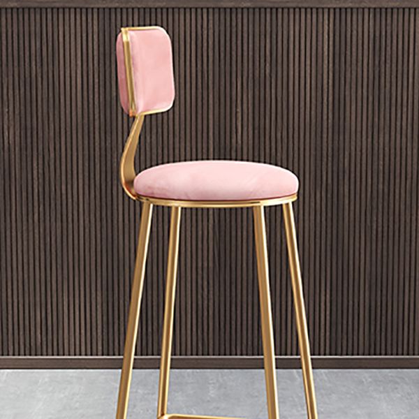 Glam Gold Legs Bar Stools Living Room Upholstered Counter Chair
