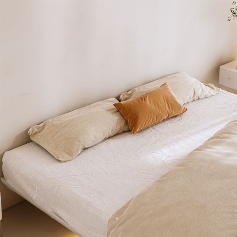 Contemporary White Lift Up Storage Solid Color Bed Frame, Light Not Included