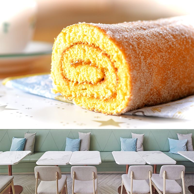 Tasty Dessert Mural Wallpaper Mildew Resistant Business Coffee Shop Wall Decor