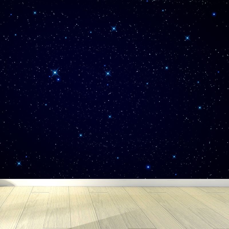 Planet Night Starry Sky Mural Wallpaper Dark Color Modern Wall Covering for Kids Room