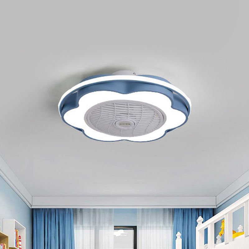 MODERNAL MOTALLISME MÉTALLIQUE DE 28 "LEDTHER LED PADIR LAMPE FAN PRODUCE FAN en noir / rose / bleu