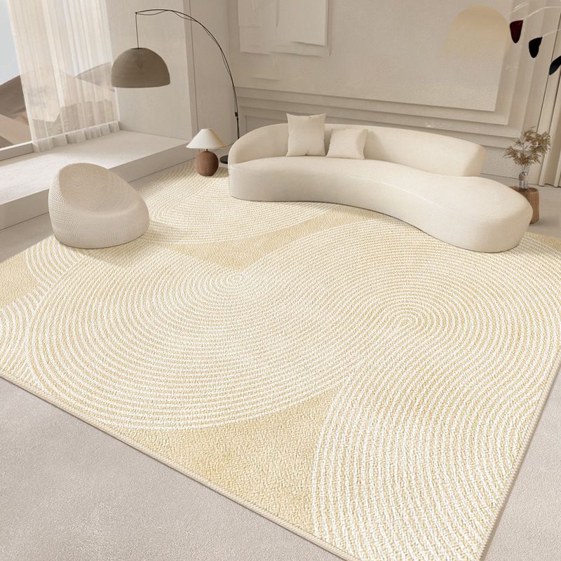 Simple Plain Stripes Rug Polyester Indoor Rug Non-slip Area Carpet for Living Room and Bedroom