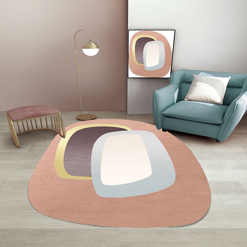 Neuheit Farbblock Teppich Polyester Indoor Teppich Nicht-Rutsch-Rückseite Teppich für Wohnzimmer