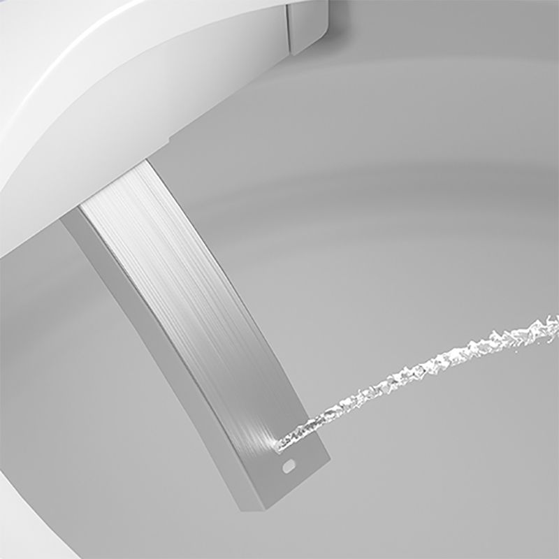 White Smart Toilet Elongated Bidet Seat with Unlimited Warm Water