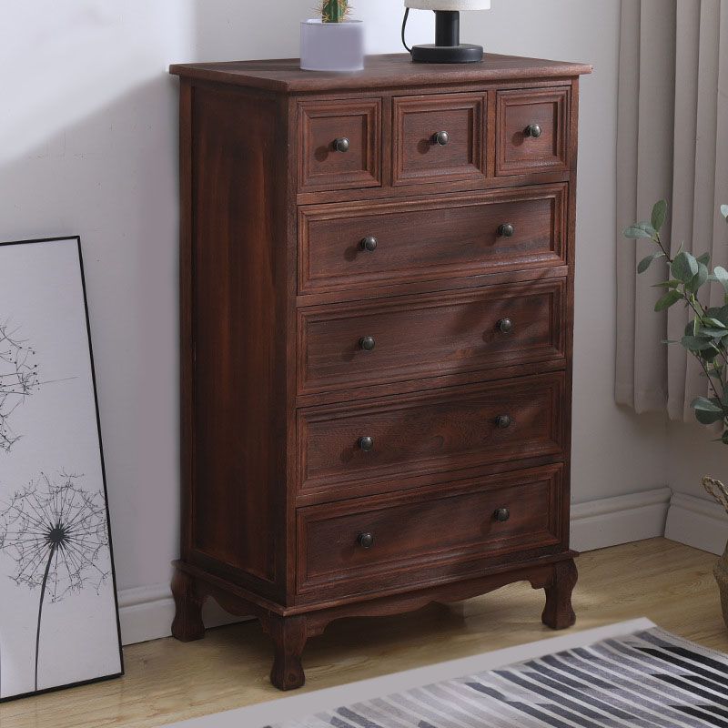 American Traditional Style Wooden Storage Chest Dresser Bedroom Storage Chest