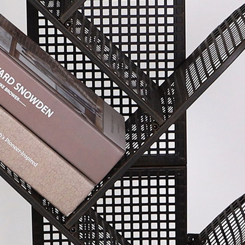 Industrial Geometric Bookcase Metal Book Shelf for Home Office