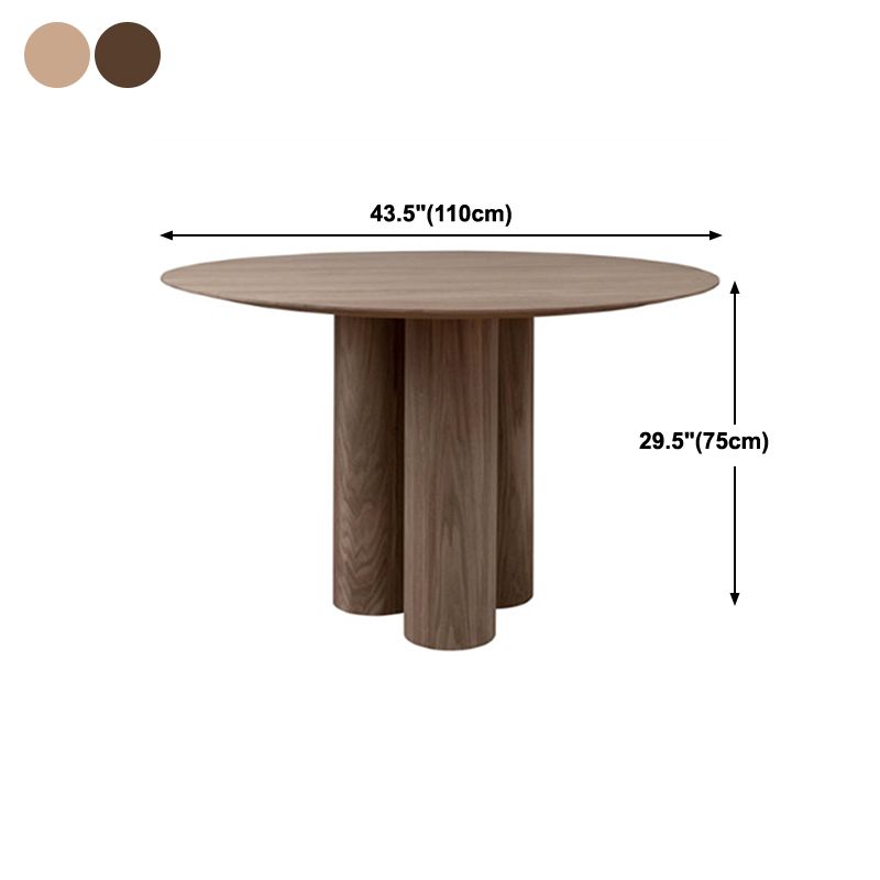 Round Dining Table Solid Wood Modern Style Dinner Table for Home Kitchen