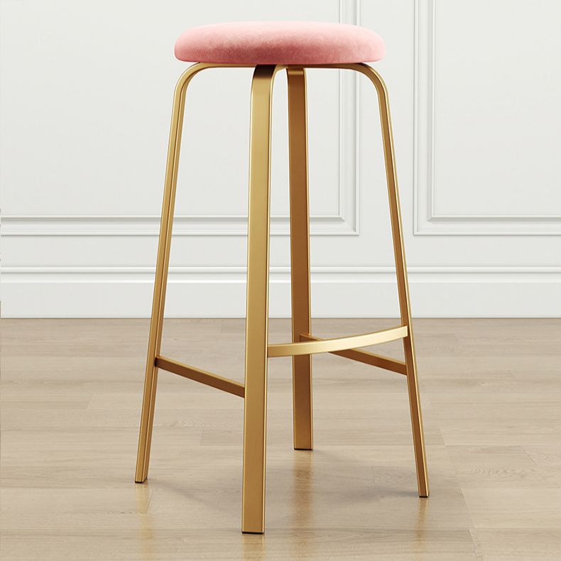 Footrest Upholstered Armless Bar Stool Matte Finish Backless Home Stool