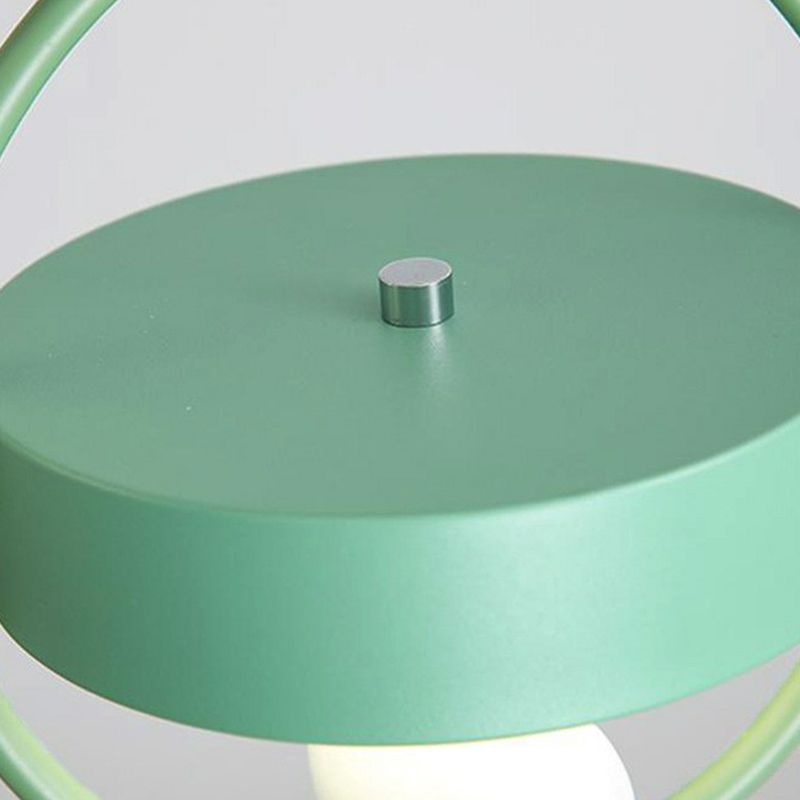 Lámpara de techo múltiple de comedor de anillo 3 bombillas Simplicidad Luz de suspensión con decoración de pájaros en gris verde