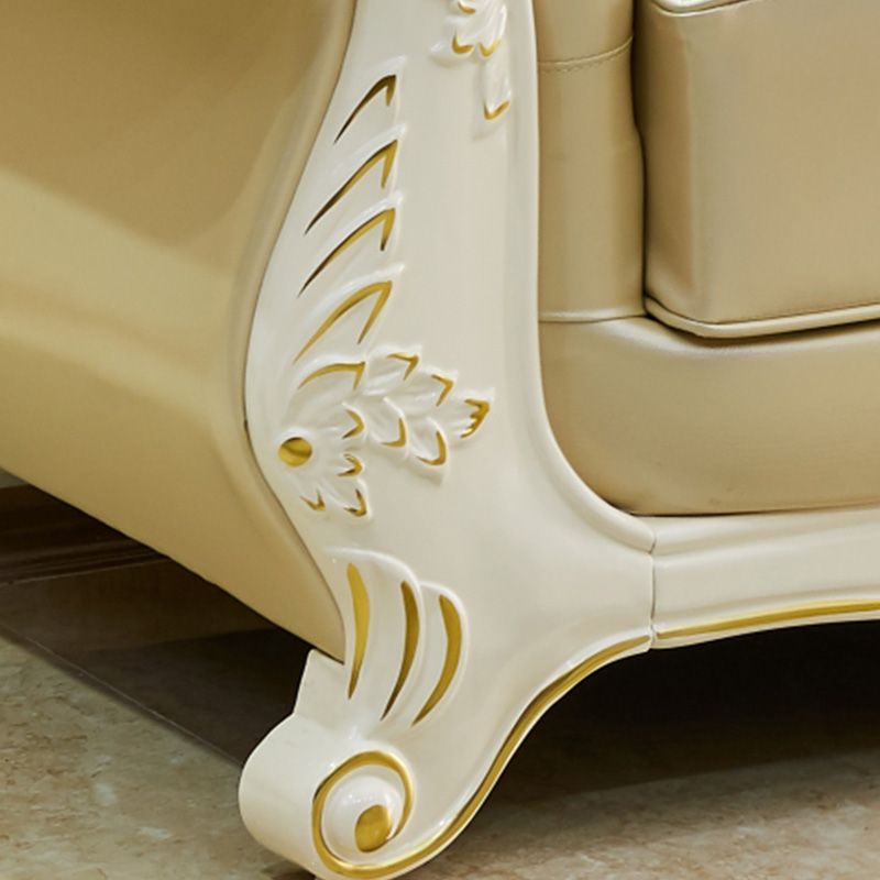 Contemporary Genuine Leather Sectional Tufted Back Sloped Arm Sectional