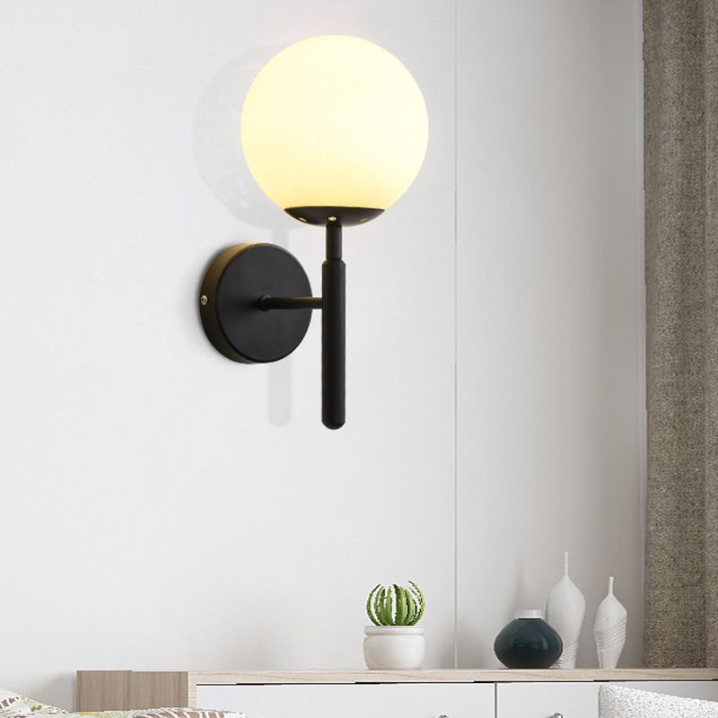 Modernist Wall Sconce Globe Sconce Light with Glass for Bedroom