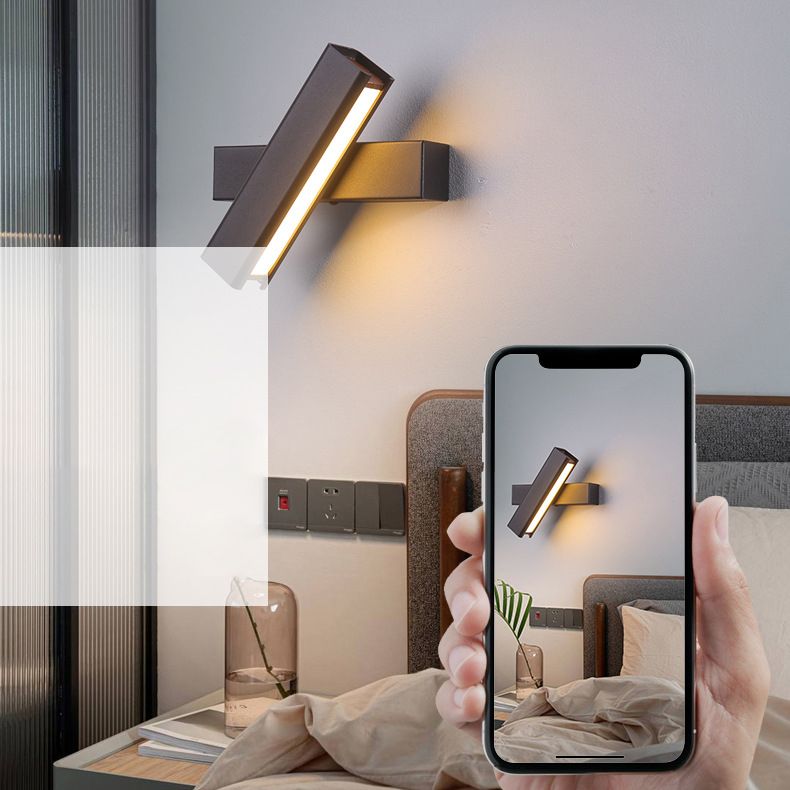 350 ° roteerbare rechthoekige LED -wandlamp 7,5 "brede Noordse eenvoudstijl metaal SCONCE Licht met onafhankelijke schakelaar