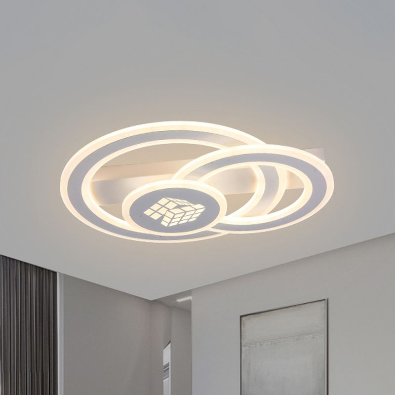 Metal geométrico del techo de la luz del techo blanco mate de la iluminación de montaje moderno en caliente/blanco