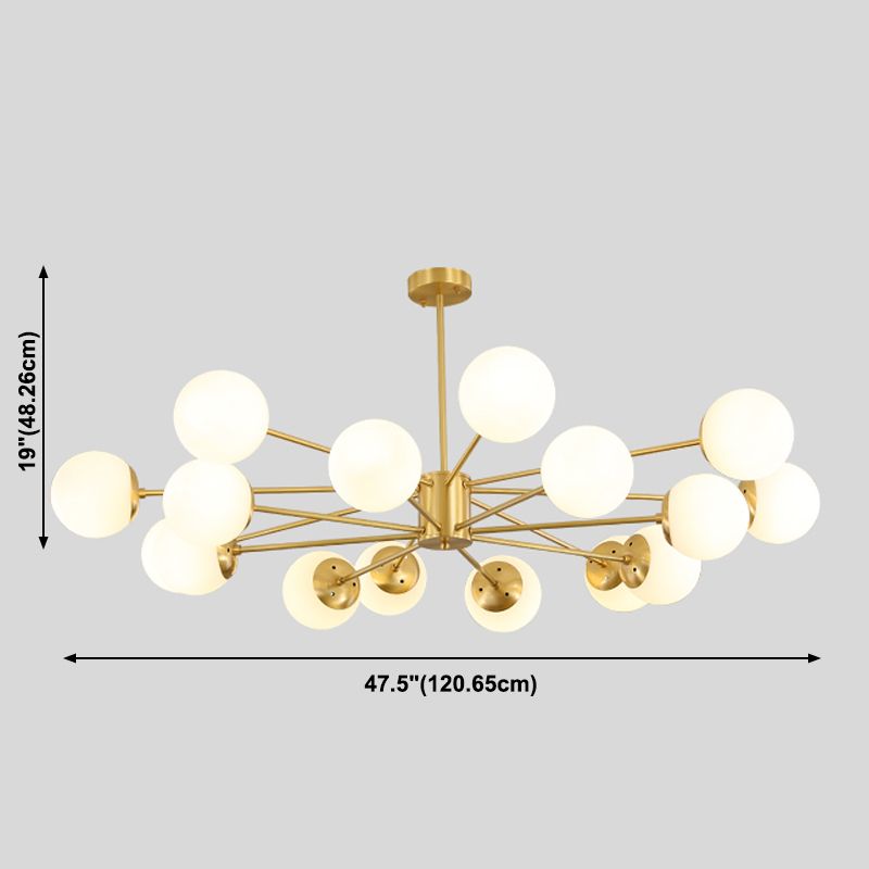 Moderne stijl Globe Glass Kroonluchter Licht Gold Metal Lighting Fecture voor woonkamer