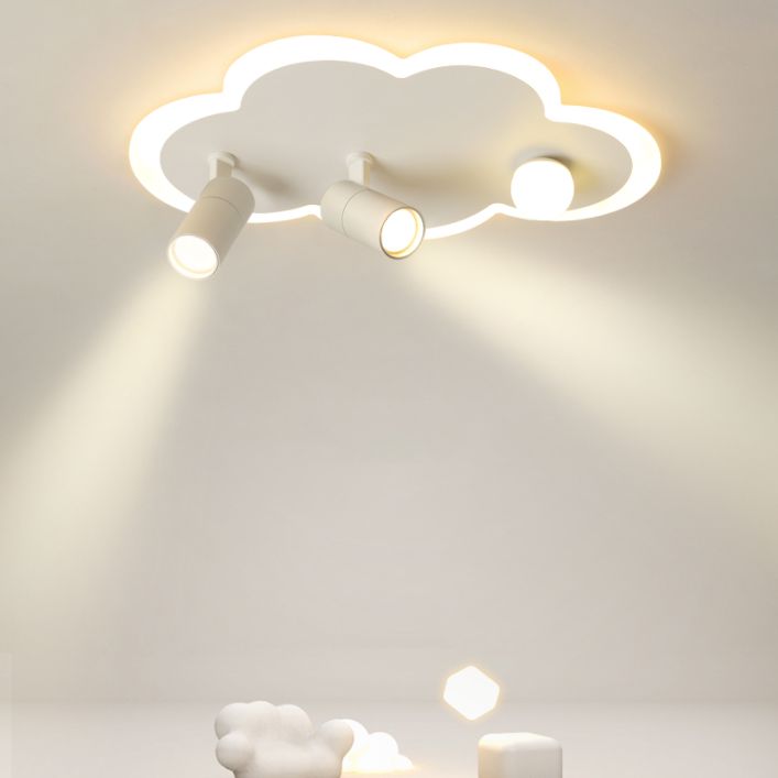 Wolkenform Aluminium LED Flush Mount Modern White Flush Bedroom Ceiling Lights mit Spotlight