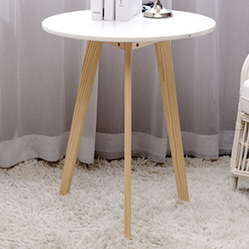 27.56" Tall Round Wood Side Table Contemporary Tri Pin End Table
