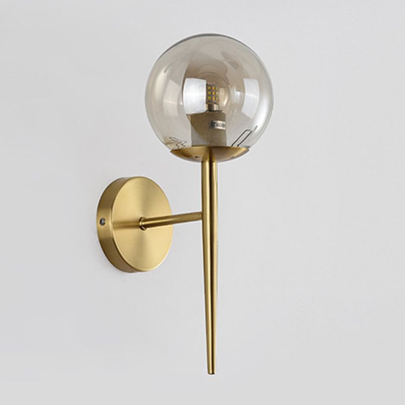 Modern Globe Sconce Light Fixture Glass 1-Light Wall Light for Living Room