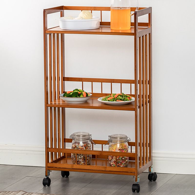 Contemporary Style Rolling Prep Table Wooden Prep Table for Restaurant