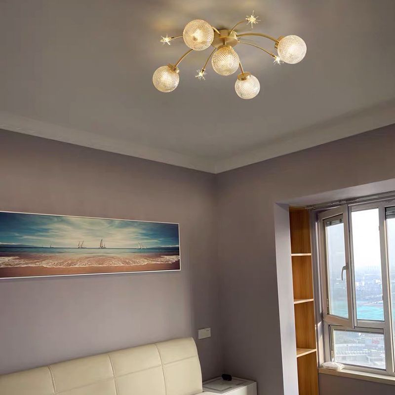 Nordic Style 9-Lights Ceiling Lamp Ball Shape Ceiling Light for Bedroom