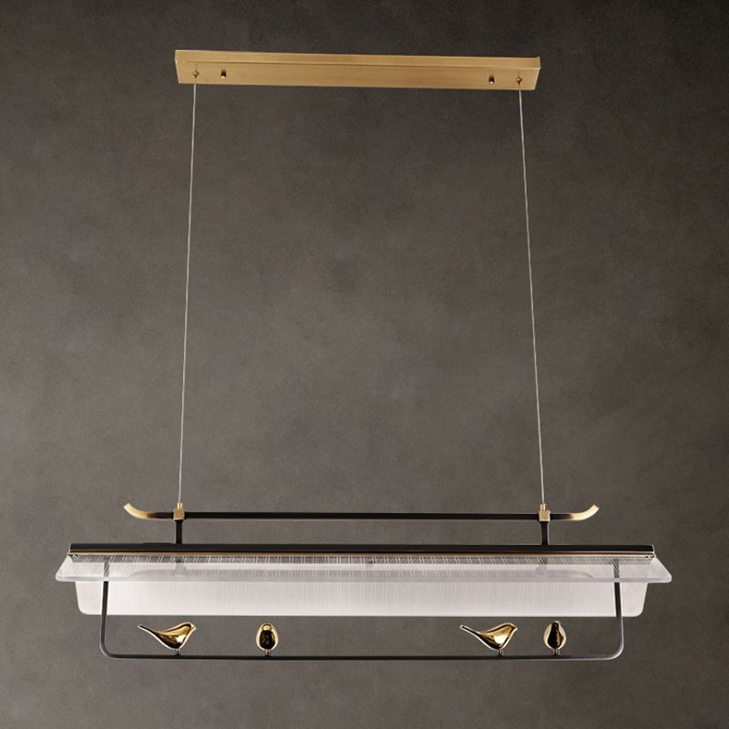 Solid Brass Post Modern Kitchen Island Fixture LED Ceiling Light Pendant in Black